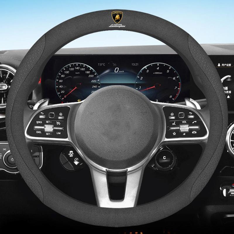 Soft Suede Leather Car Steering Wheel Cover Anti-Slip Sweat Durable Vehicle Accessories For Lamborghini LP570 LP610 Urus LP700 TT10