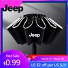For Jeep Car Fully Automatic Umbrella With LED Flashlight Reflective Stripe For Jeep Renegade Compass Grand Cherokee Wrangler
