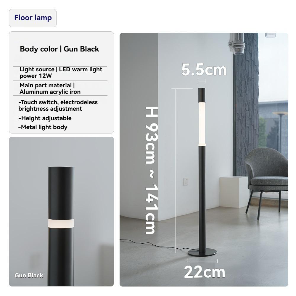Minimalist Floor Lamp Chrome Black for Living Room Bedroom Sofa Side Corner Entryway Exhibition Hall Designer Standing Light