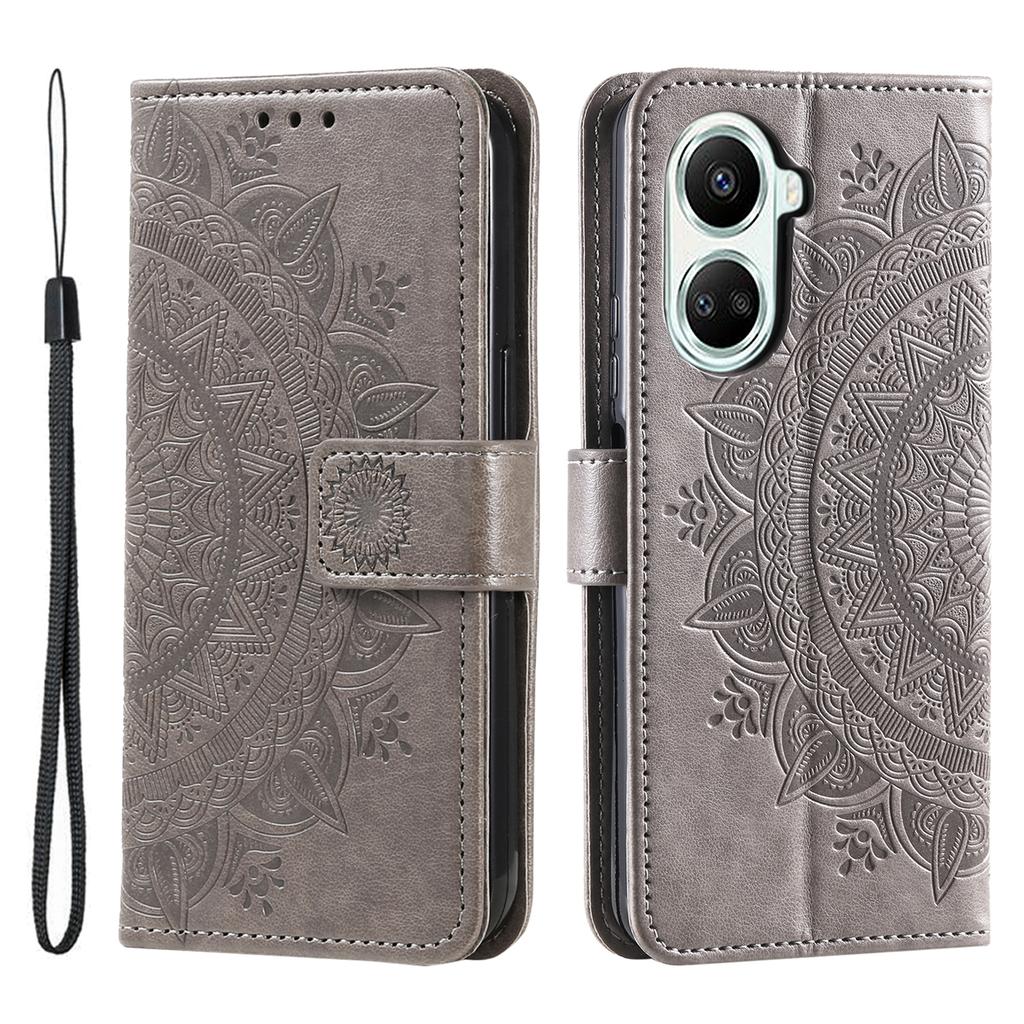 For Xiaomi Poco X7 Pro 5G Stand Case Imprinted Totem PU Leather Wallet Phone Cover