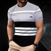 Fashion Striped 3D Printed T-Shirt Clothing 2025 Casual Men's Tops Simple Casual Men's Short Sleeve T-shirts New O-neck T Shirt