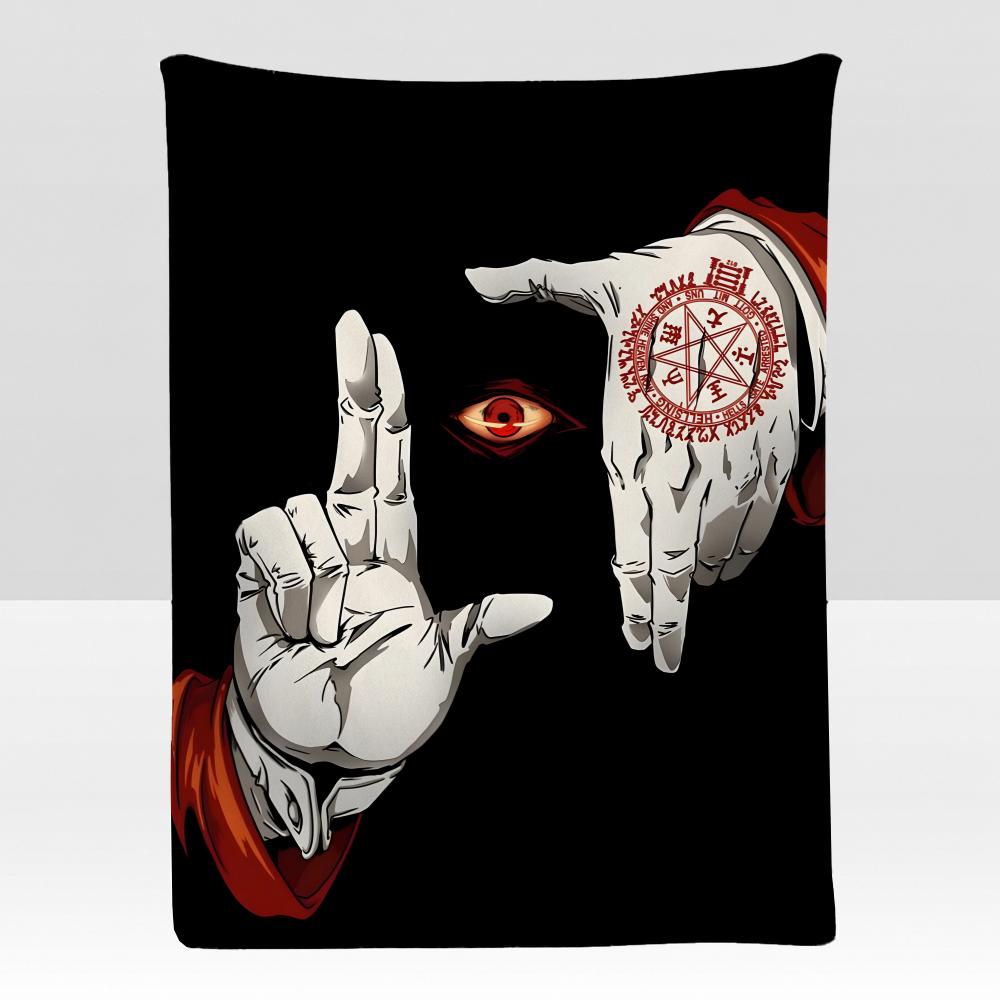 anime HHellsing Legend Throw Soft Flannel Blanket for Bed Bedroom Sofa Picnic Throw Skinfriendly Breathable Gift Cover