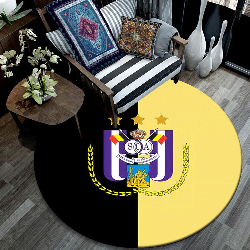 RSC Anderlecht,Round Area Rug,Carpet Rug for Living Room Bedroom Sofa Playroom Decor,Non-slip Floor Mat