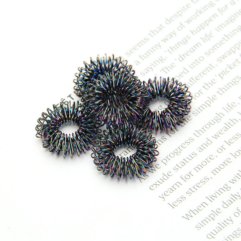 5 шт./компл., черное золото, массажное кольцо для пальцев, кольцо для акупунктуры, терапия, расслабление рук