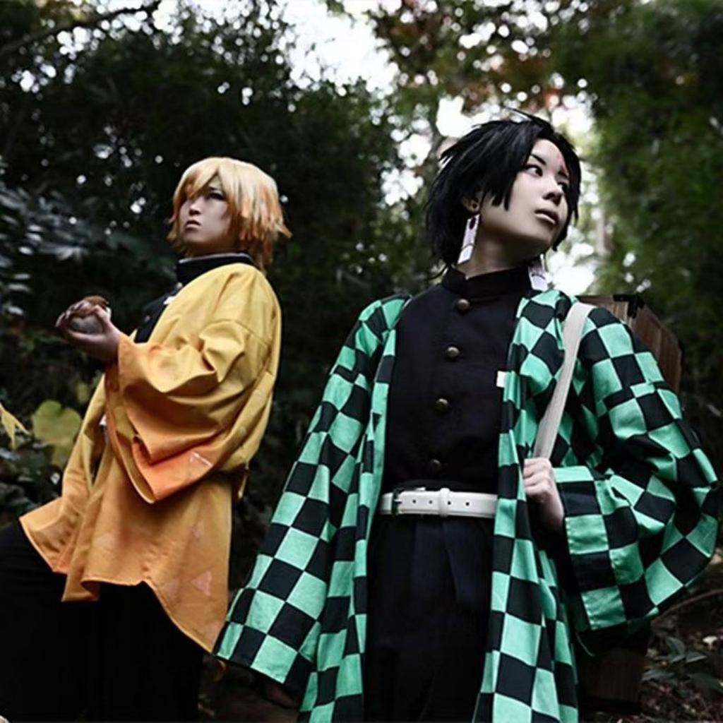 Униформа убийцы демонов для взрослых и детей Kimetsu no Yaiba Kisatsutai Kamado Tanjirou Agatsuma Zenitsu, костюм для косплея, плащ в стиле аниме