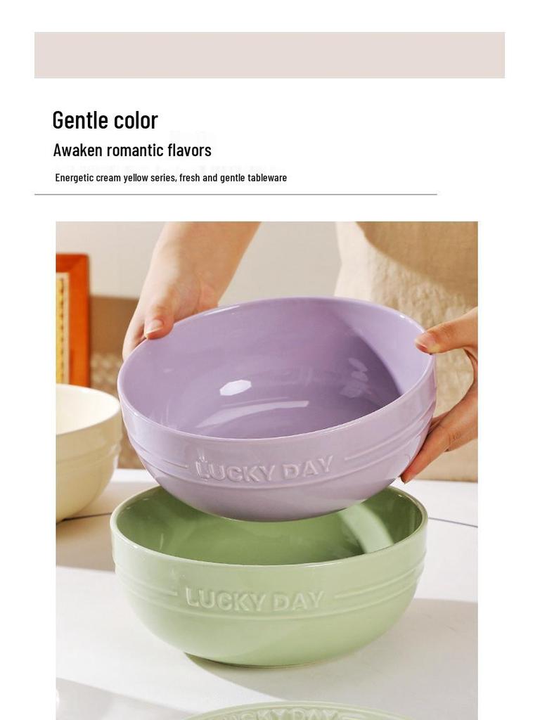8-Inch Nordic Ceramic Soup Tureen - Large Capacity Noodle Bowl, 2024 Design