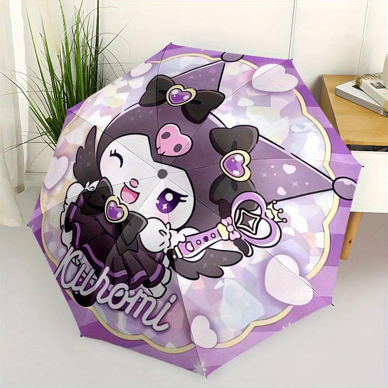 Kuromi,Cute Automatic Umbrella-Foldable, Durable 8-Bone Design, Compact and Stylish, Great for Camping, Halloween, Christmas, Mother's Day T