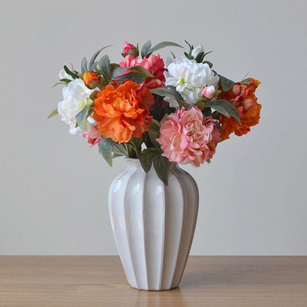 Зеленые Листья Пион Искусственный Цветок Многоцветный Искусственный Цветок Реалистичный Цветок Свадебное Украшение