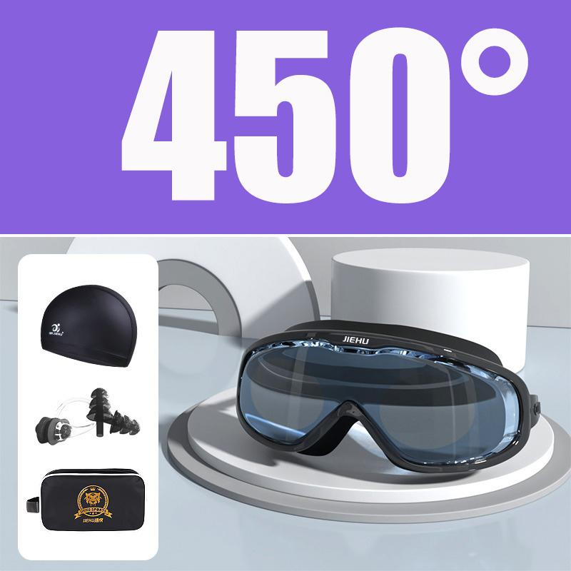 Очки для плавания с водонепроницаемым силиконовым покрытием против запотевания и берушами для близорукости -1,5~-8,0 градусов