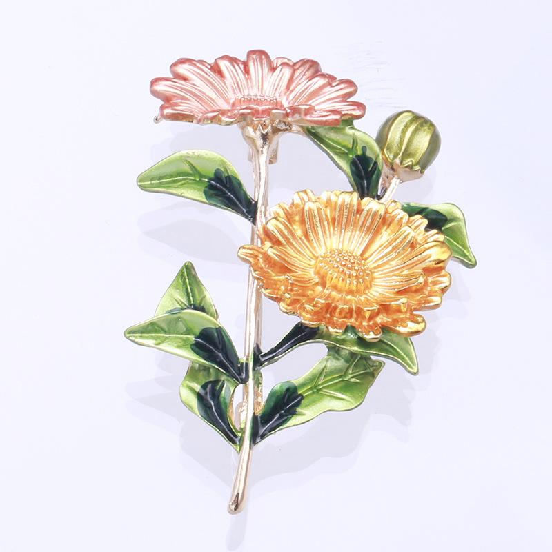 Осенне-зимняя ретро-брошь «Маргаритка», женская булавка для пальто премиум-класса, универсальный значок для свитера, персонализированные аксессуары, тренд