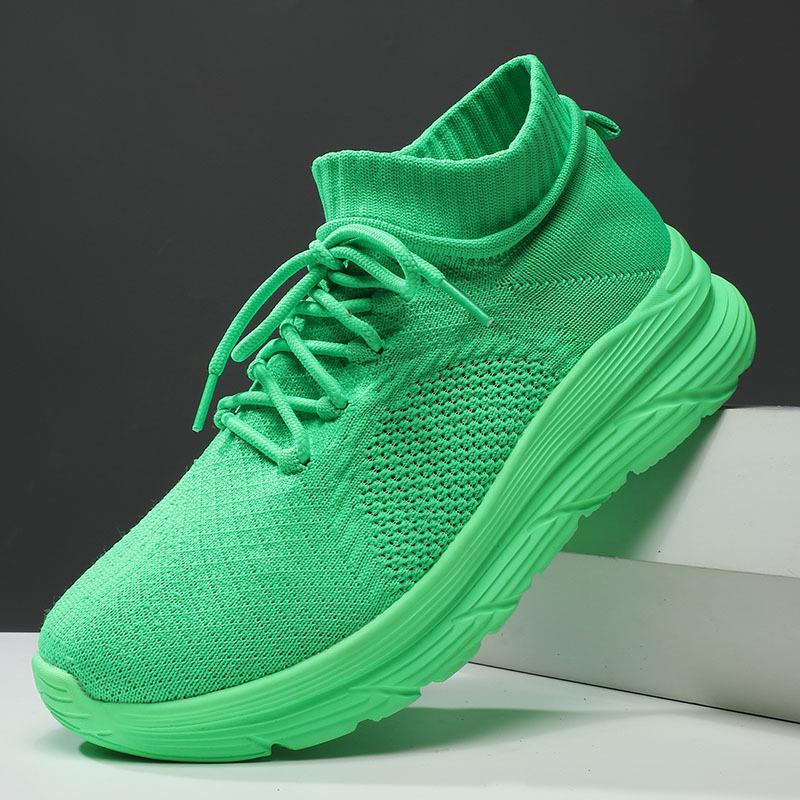 2025 новые летние спортивные туфли большого размера, повседневные, легкие, износостойкие, дышащие, вязаные, носки-туфли, мужская обувь