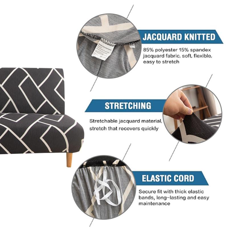 LANMOLIFE Безрукавный чехол для дивана-футона с принтом, эластичные чехлы для дивана, съемные, для чистки, чехлы для дивана из спандекса, подходят для домашнего декора