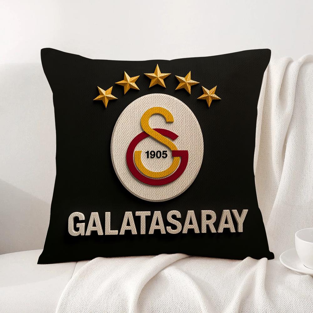 Наволочка с логотипом клуба G-Galatasarays Натуральный лен Органическая ткань Двусторонняя печать Дышащая Идеально для домашнего декора