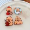 Животное мультфильм акриловая булавка цветок животное значок мода капибара брошь вечеринка