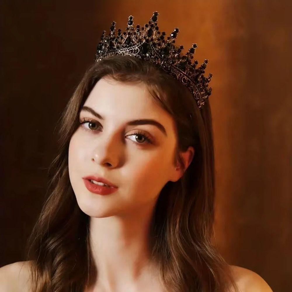 Украшения для волос Барочная Королева Тиары Блестящее Украшение Корона Принцессы Стразы Диадема для Женщин Девушек