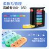 [Japanese printing]Weekly Pill Organizer,1 Dispenser,7 Stackable Compartments Four Times-a-Day-Morning,Noon,Evening,and Bedtime