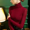 Autumn Turtleneck Mesh Bottoming Shirt Slim Long-sleeved Solid Versatile Sexy Velvet Top for Women Fashionable