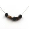 Necklace - A Bijoux - Black Agate 8 Mm - Boulder Opal - Stainless Steel - Unisex