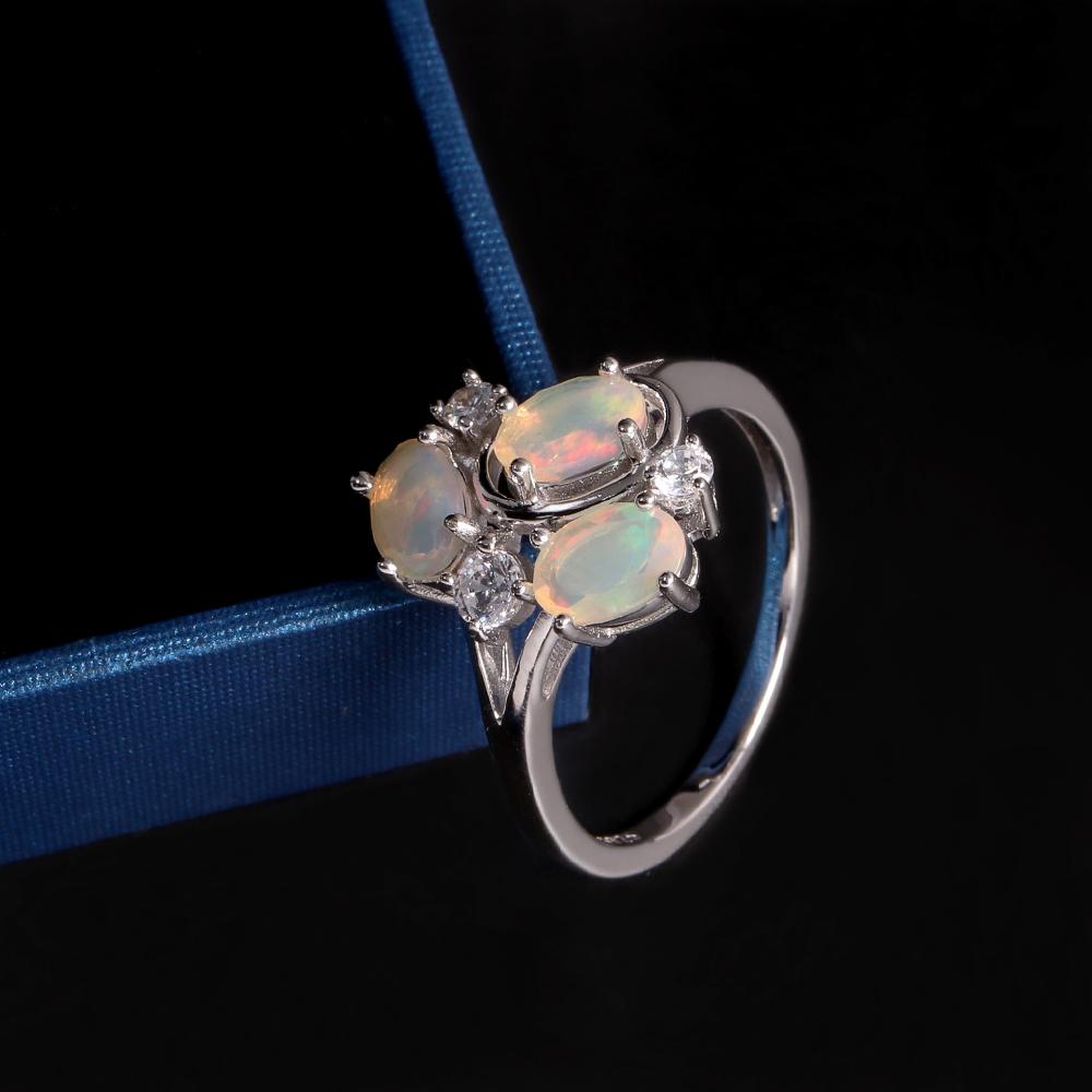 Элегантные ювелирные изделия из серебра 925 пробы с натуральным опалом, камнем, рожденным в октябре, в комплекте с серьгами для женщин и девочек, в подарок на банкет и день рождения