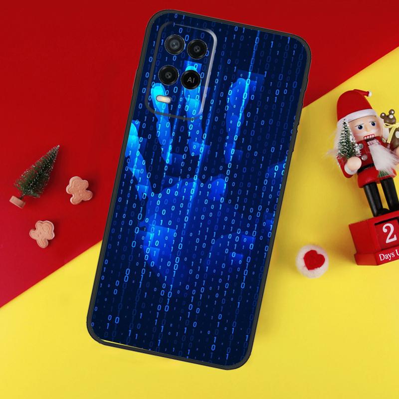 Hacker Binary Matrix Rain Case For Oppo A78 A98 A18 A38 A58 A5 A6 Pro A54 A74 A94 A17 A57 A80 A60 A40 A96 A76 A16 A15
