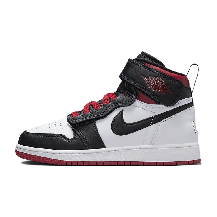 Air Jordan 1 High FlyEase GS Gym Red Black Toe Kids Sneakers White DC7986-106
