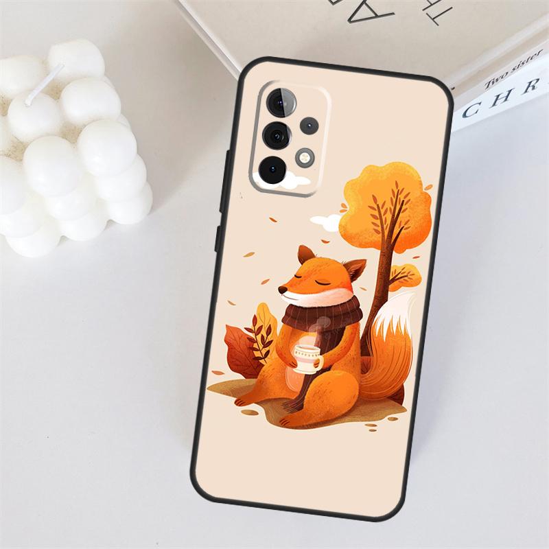 Autumn Leaves Fall Fox For Samsung Galaxy A55 A35 A15 A36 A56 A26 A16 A22 A32 A52 A54 A34 A53 A33 A13 A06 A05 Case