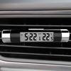 2 in 1 Car Clock Temperature Meter Gauge Air Outlets Clip on LED Digital Display Thermometer with Blue Backlight 12H