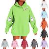 Women's Solid Color Long Sleeve Casual Halloween Print Pullover Hooded Sweatshirt
