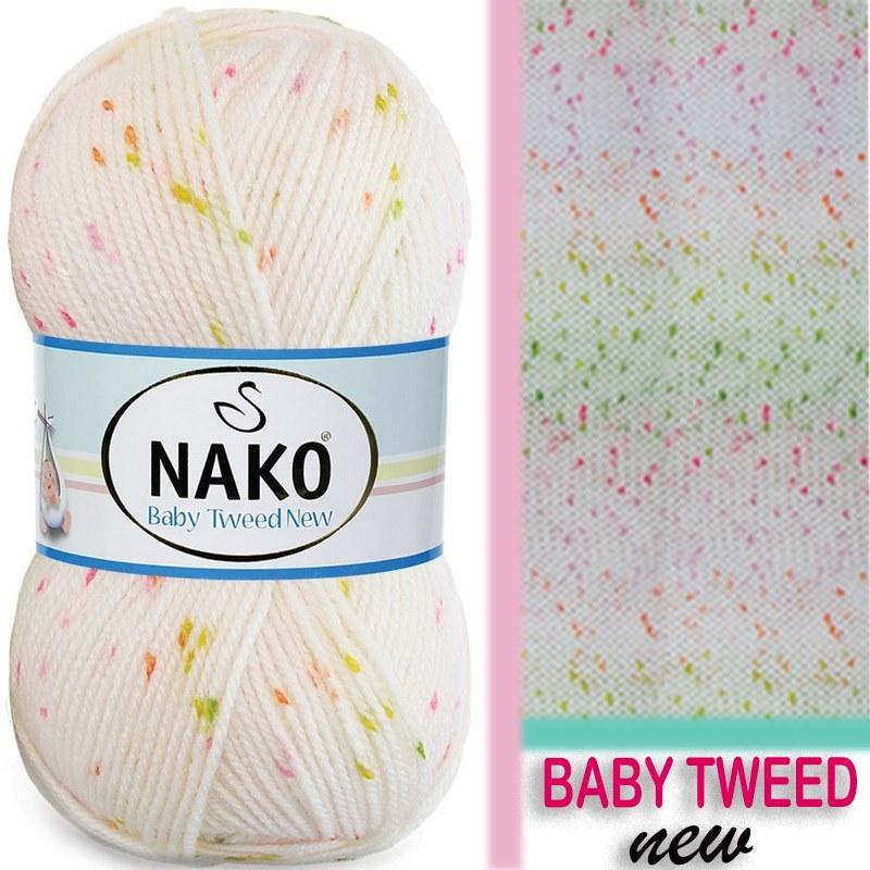 Трикотажная пряжа Nako Baby Tweed New Premium, 4 шара, 230 метров (100гр)-Мяч для ручного вязания - Разноцветный - Хобби - Акриловый жилет премиум-класса - Шарф - Шапочка - Пинетки - Сделай сам
