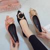 Women Flats Pointed Toe Non-slip Shoes for Women 2024 New Casual Fashion Loafers Wear-resistant Metal Decorative Women Shoes