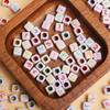 80pcs 5.5mm*3.5mm Acrylic Supplies Letter Spacer Loose Mixed Square Arabic Beads For Jewelry Making DIY Bracelet Necklace Handmade