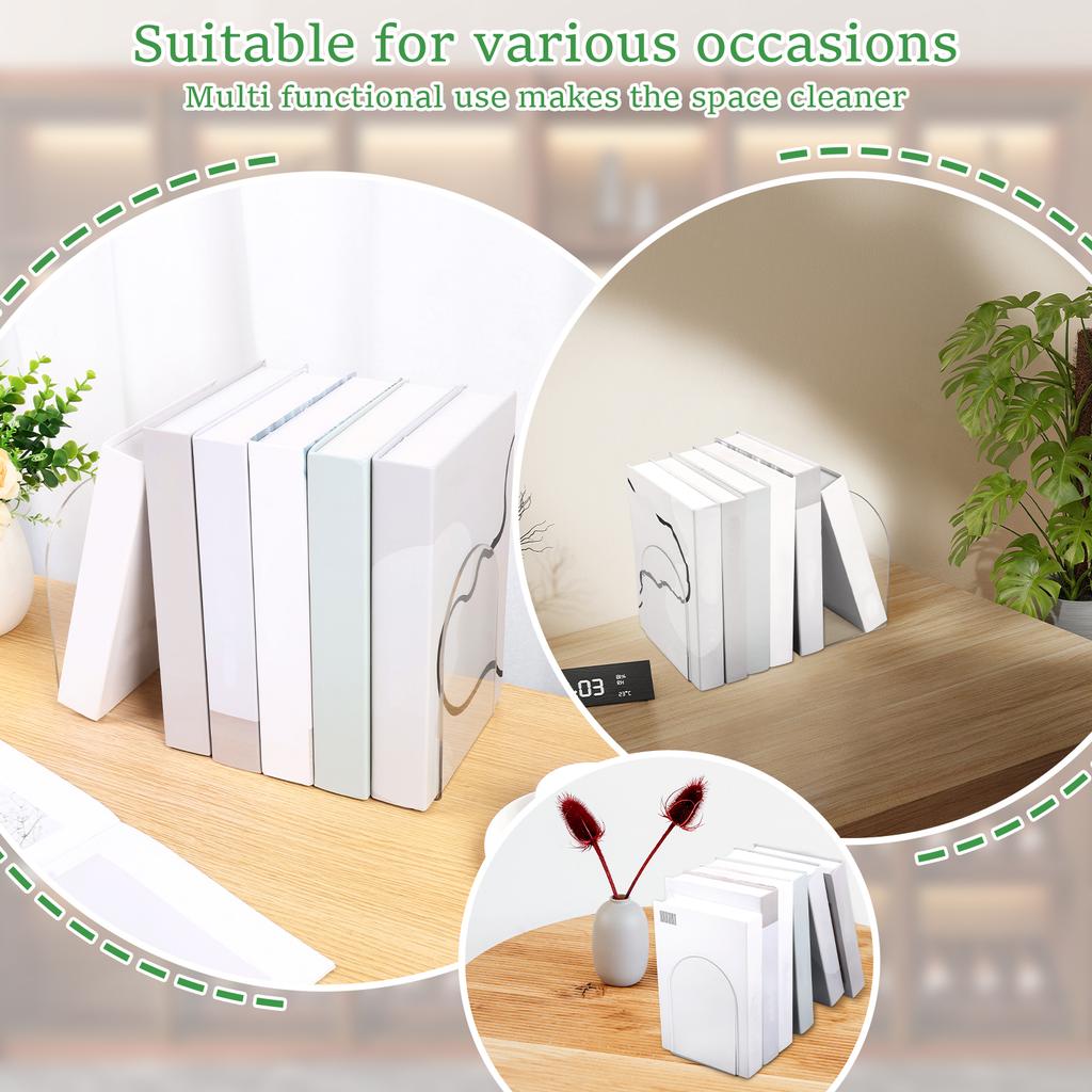 10 шт. Акриловый держатель для книг для полок Прозрачный держатель для книг Декоративный упор для книг для спальни Офиса Библиотеки Школы Украшение