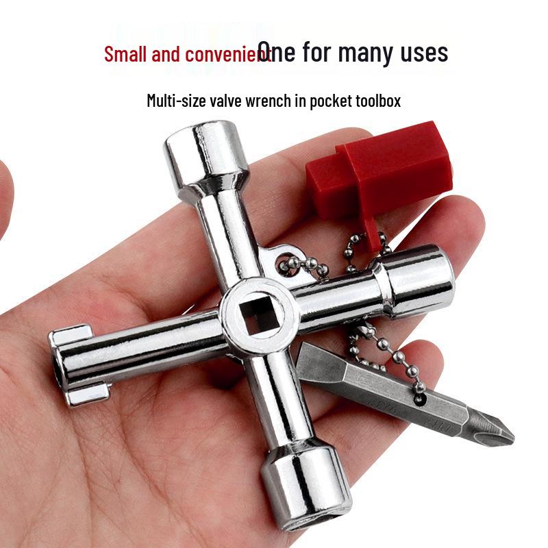 4-в-1 Треугольный Квадратный Ключ-Трещотка для Шкафов Управления Лифтом с Крышкой