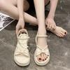 Fashion Women's Sandals Pearl Women Shoes Comfortable Beach Shoes Pull On Sandals Summer New Platform Versatile Shoes