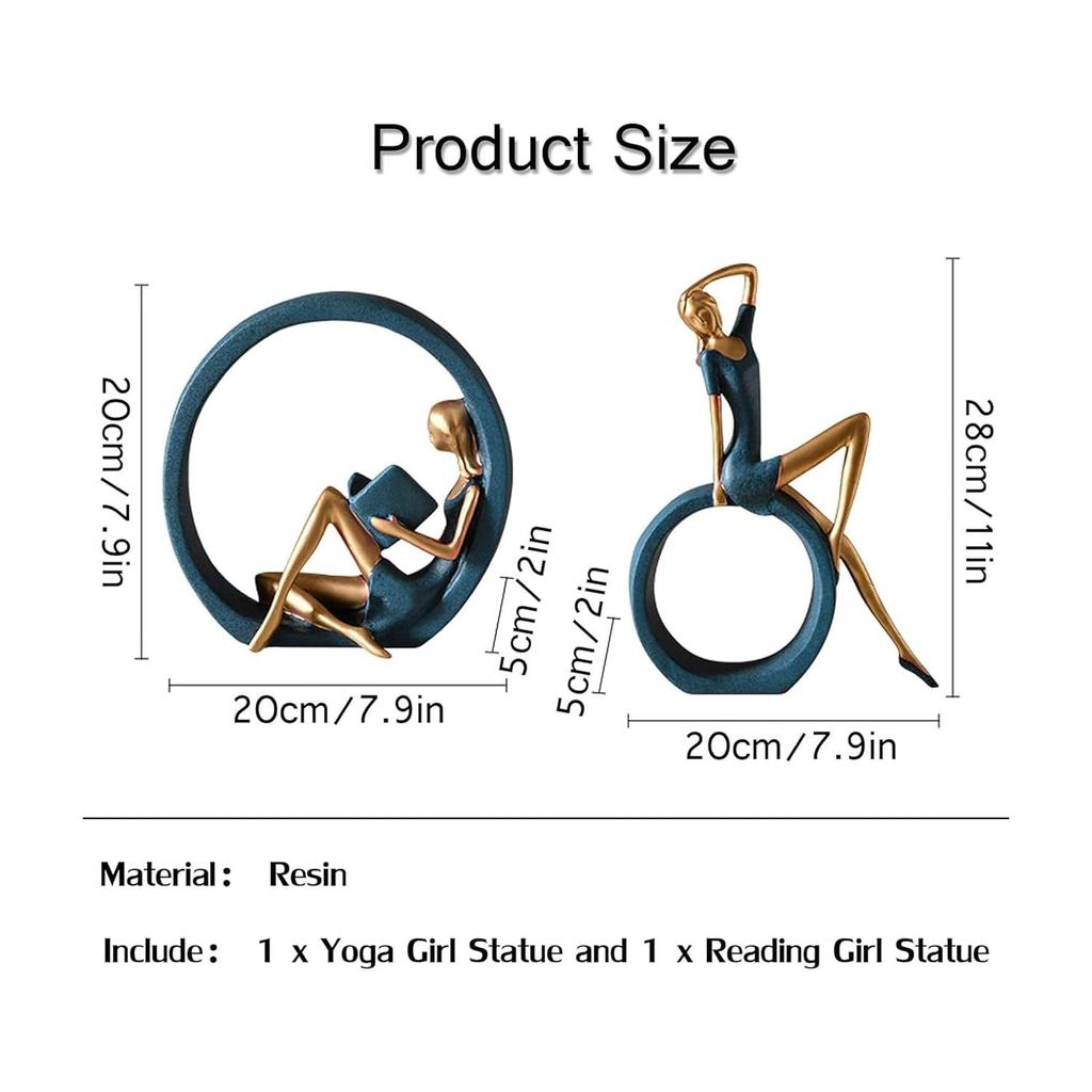 Стильные скульптуры девушек из смолы для домашнего декора (Упаковка из 2 шт.)
