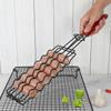 Detachable Sausage Grill Mesh Outdoor Wooden Handle Barbecue Cage Camping Picnics Hot Dog Clips Portable Kitchen Grilling Rack