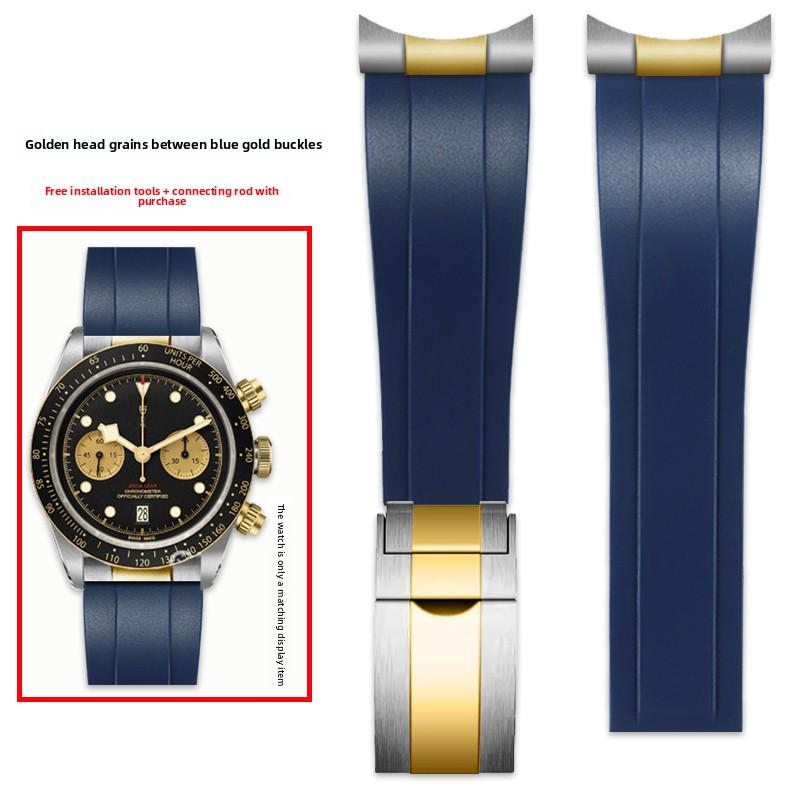 Высококачественный ремешок для часов 20 мм 21 мм 22 мм Для серий Tudor Biwan Black Bay M79230R M79363N Металлический изогнутый конец Порт Резиновый ремешок для часов