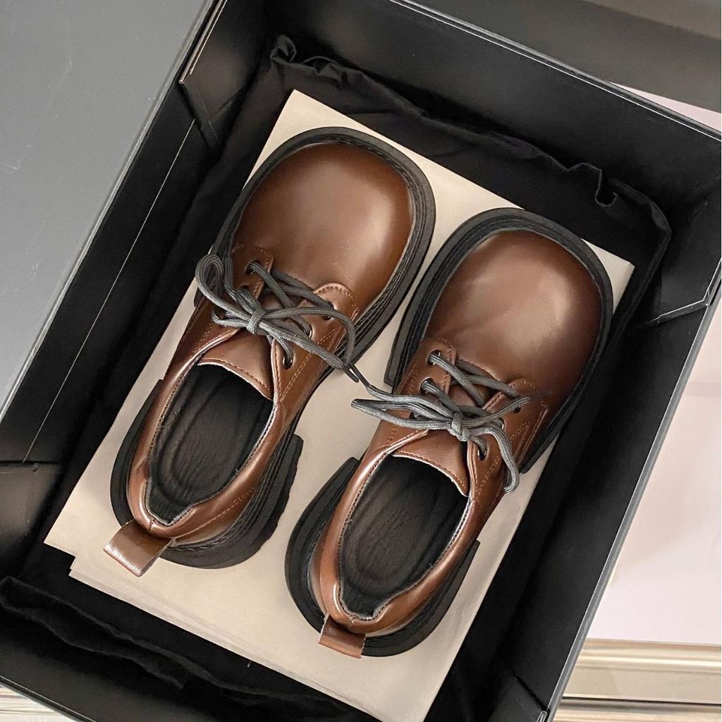 Loafers Platform Shoes Women's 2025 Spring New Retro British Style Black College Style Single Shoes Women's Small Leather Shoes