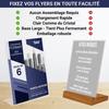 Pupitre de table - Dasher Products - SlantBackSignHolder - Acrylique transparent - Multiusage - Lot de 6