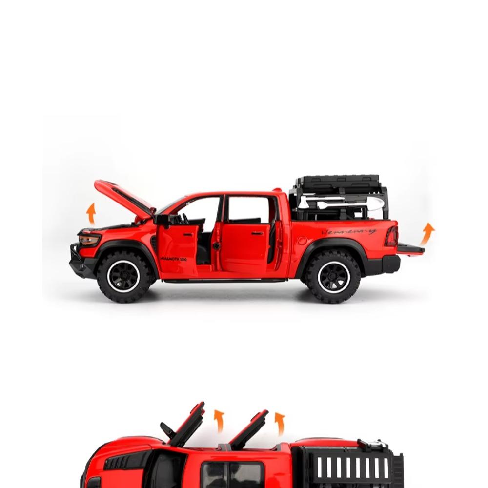 1/32 Dodge RAM MAMMOTH пикап игрушечная машинка миниатюрная литая металлическая модель внедорожника инерционный механизм со звуком и светом коллекция подарок мальчику