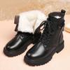 Ботинки «мартенки», женские зимние бархатные толстые зимние сапоги, хлопковые сапоги на плоской подошве, теплые короткие сапоги, бархатная обувь