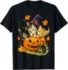 Cute Cat Pumpkin Halloween Spooky Season Vintage T-Shirt Unisex T-Shirt