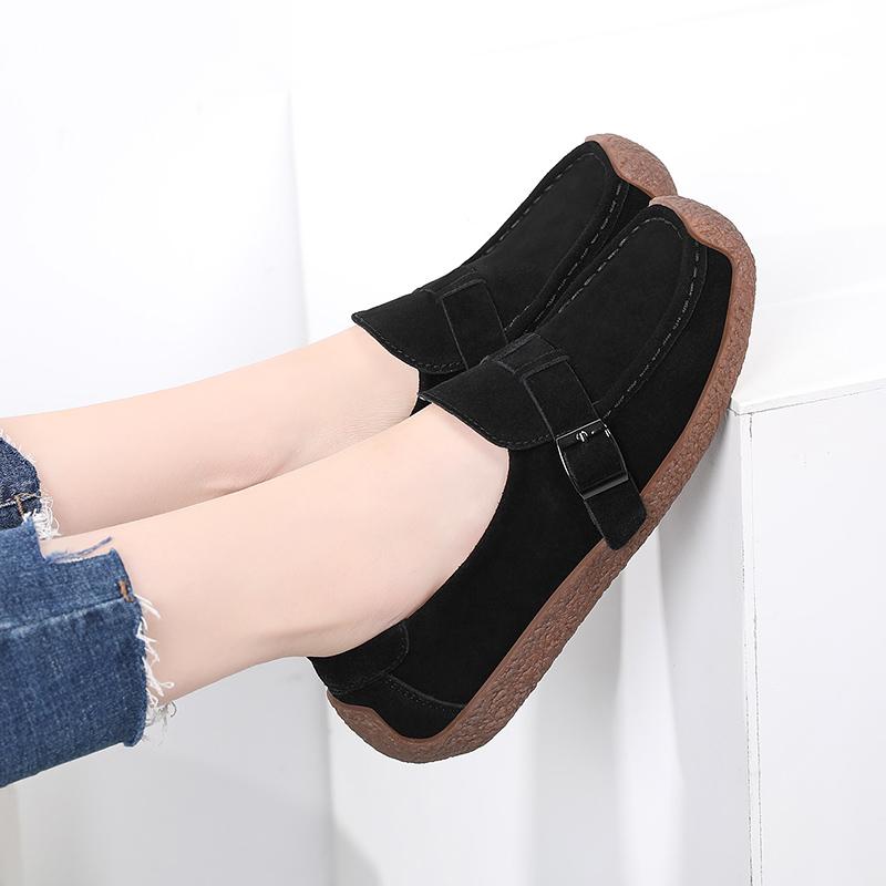Fashion Large Size Women's Shoes Snail Shoes Suede Mother Shoes Women's Slip-on 35-43