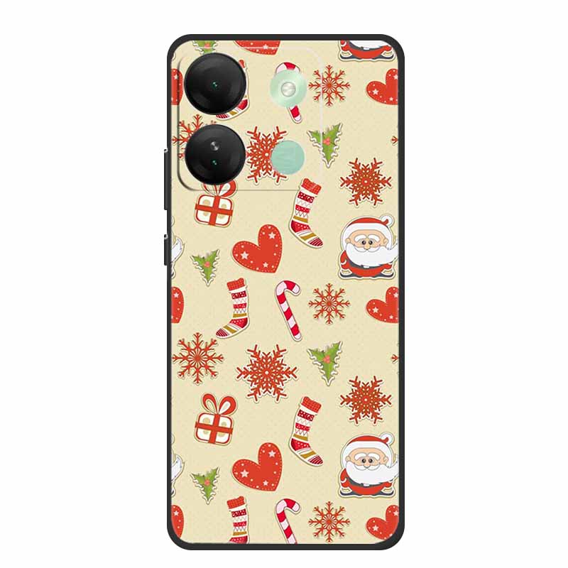 Для Infinix Smart 7 HD Рождественский Мягкий Чехол Силиконовый ТПУ Задняя Крышка Чехлы Для Телефона Для Infinix Smart7 Plus X6516 Рождественский Новый чехол Оболочка