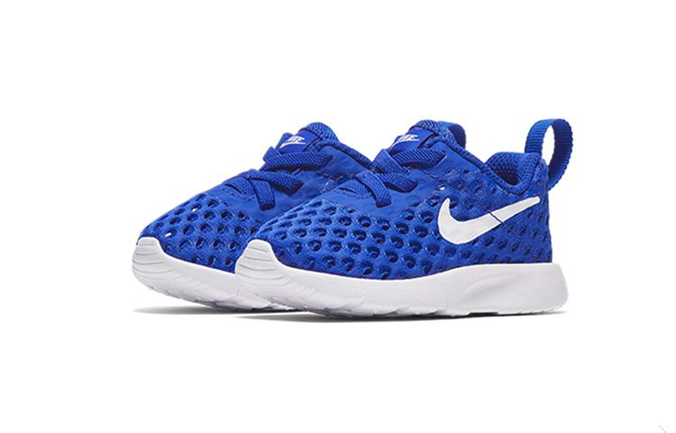 Nike Tanjun BR BLUE Скользкие Устойчивые к истиранию Низкие Спортивные Повседневные Кроссовки Синий Для Младенцев и Малышей AO9605-400
