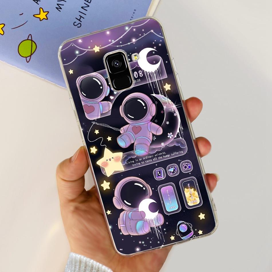 Для Samsung Galaxy A8 (2018) / A8+ (2018) Мягкий силиконовый TPU чехол SM-A730F A530F для Samsung A 8 A8 Plus, милые чехлы с мультяшными пандами