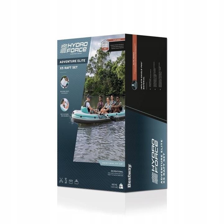 Ponton Bestway Hydro-Force 5 Osobowy Wędkarski Zestaw Wiosła Pompka 65159