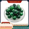 Зеленые круглые акриловые бусины под имитацию нефрита для изготовления украшений своими руками.