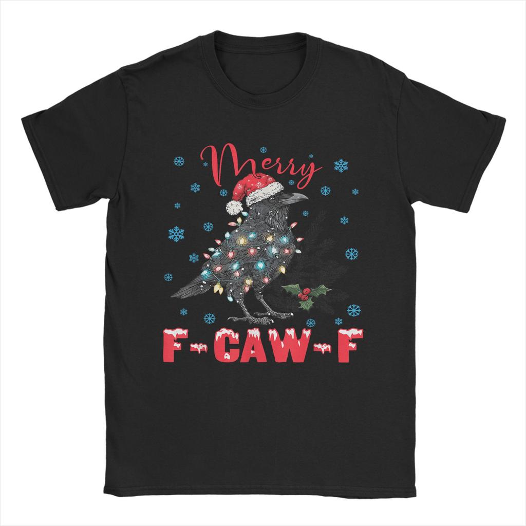 F-Caw-F Black Crow Pun Funny Bird Cawing Grunge T Shirt Popular T-Shirts Short Sleeve Funny Tops O Neck Oversize Tees
