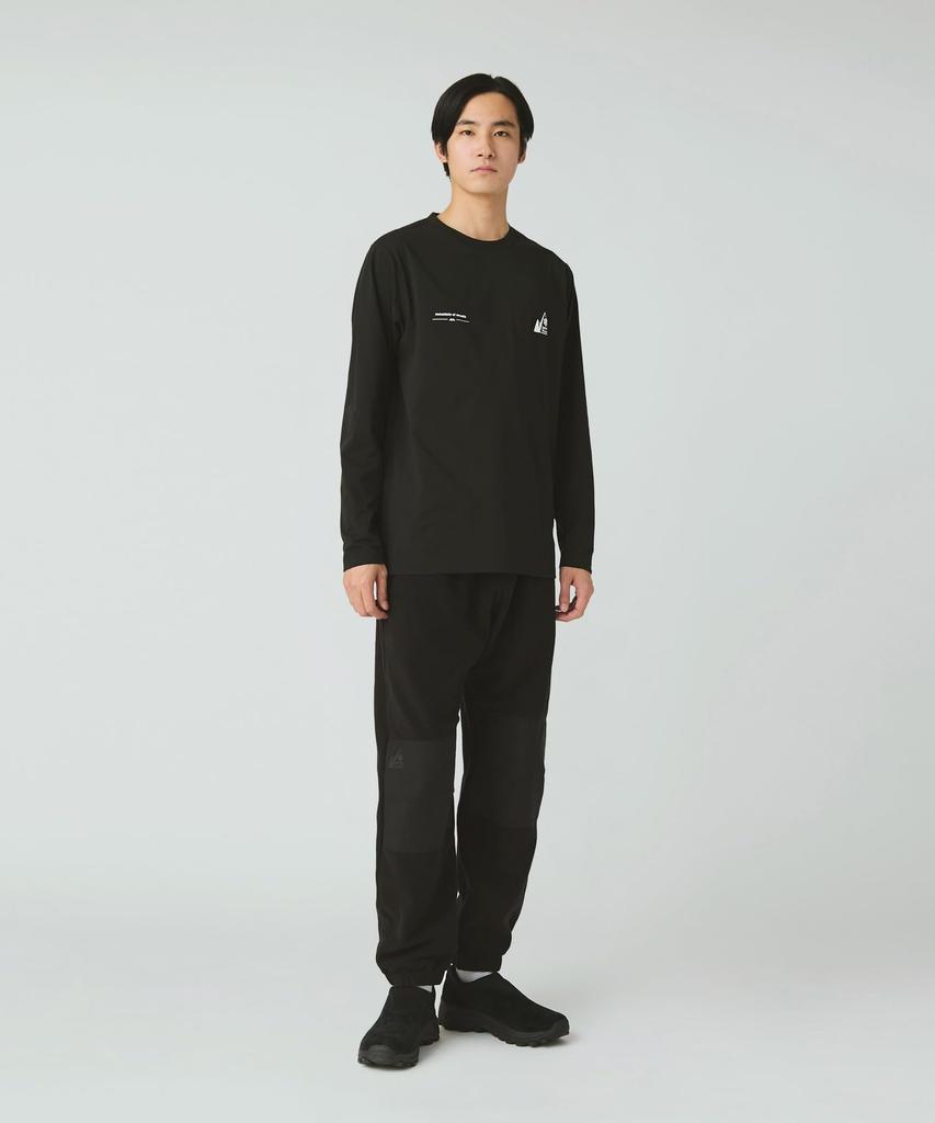 Snow Peak MofM Satoyama Long Sleeve Cut and Sew Long Sleeve for Men and Size Black T-Shirt MM4510-TS01 T-Shirt Women, L,